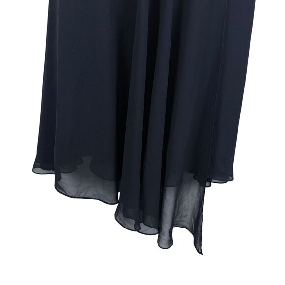 Liz Claiborne Womens Black Asymmetrical Scoop Neck Chiffon Whimsigoth Dress sz 6 - Picture 7 of 16